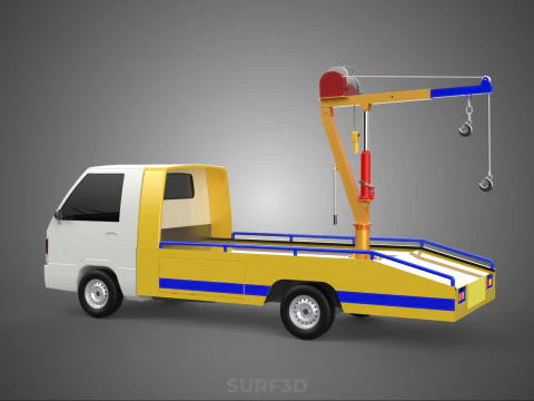 SERVICE TOW TRUCK ROADSIDE OVERHEAD REAR RECOVERY LIFTING CRANE 3D Model