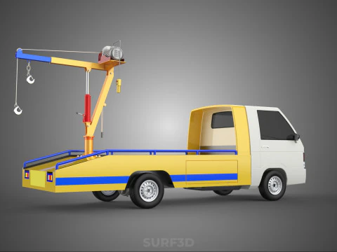 SERVICE TOW TRUCK ROADSIDE OVERHEAD REAR RECOVERY LIFTING CRANE 3D Model
