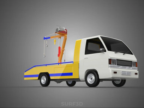 SERVICE TOW TRUCK ROADSIDE OVERHEAD REAR RECOVERY LIFTING CRANE 3D Model