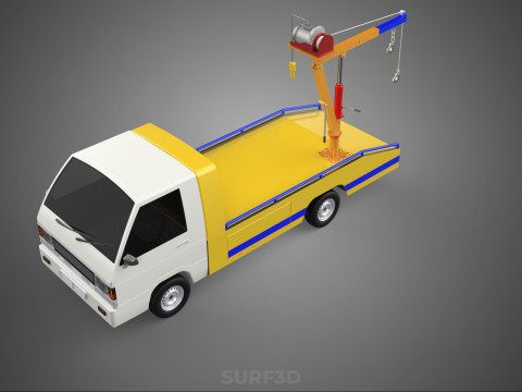 SERVICE TOW TRUCK ROADSIDE OVERHEAD REAR RECOVERY LIFTING CRANE 3D 模型