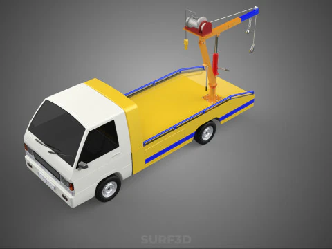 SERVICE TOW TRUCK ROADSIDE OVERHEAD REAR RECOVERY LIFTING CRANE 3D Model