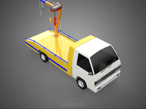 SERVICE TOW TRUCK ROADSIDE OVERHEAD REAR RECOVERY LIFTING CRANE 3D Model