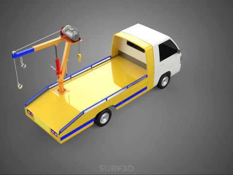 SERVICE TOW TRUCK ROADSIDE OVERHEAD REAR RECOVERY LIFTING CRANE 3D Model
