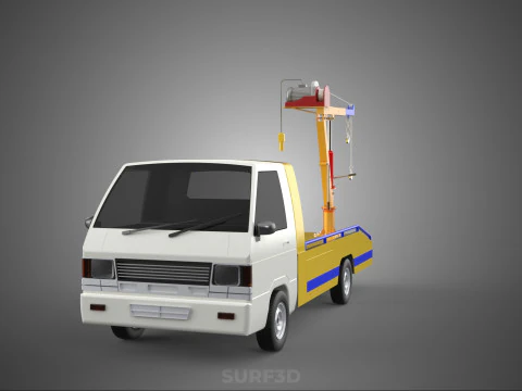 SERVICE TOW TRUCK ROADSIDE OVERHEAD REAR RECOVERY LIFTING CRANE 3D Model