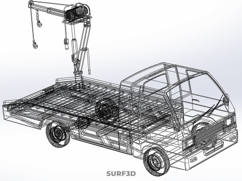 SERVICE TOW TRUCK ROADSIDE OVERHEAD REAR RECOVERY LIFTING CRANE 3D 模型