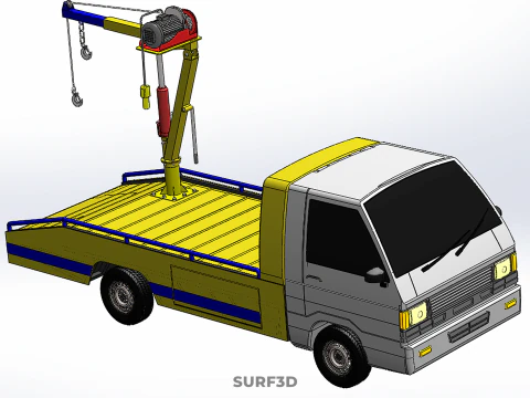 SERVICE TOW TRUCK ROADSIDE OVERHEAD REAR RECOVERY LIFTING CRANE 3D Model
