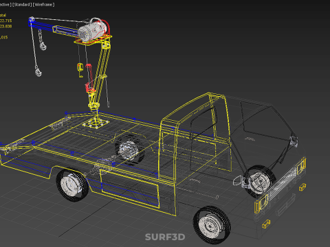 SERVICE TOW TRUCK ROADSIDE OVERHEAD REAR RECOVERY LIFTING CRANE 3D 模型