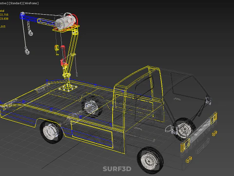 SERVICE TOW TRUCK ROADSIDE OVERHEAD REAR RECOVERY LIFTING CRANE 3D Model