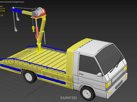 SERVICE TOW TRUCK ROADSIDE OVERHEAD REAR RECOVERY LIFTING CRANE 3D Model