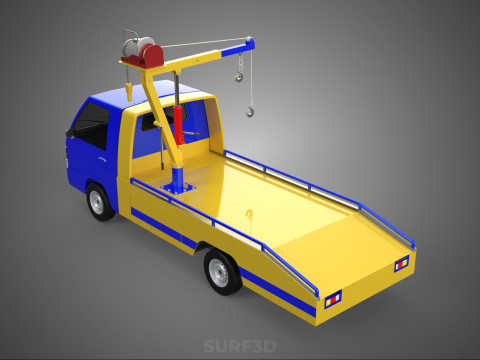 TOWING TOW TRUCK RECOVERY LIFTING CRANE WINCH HOIST BOOM JIB CAR 3D 모델
