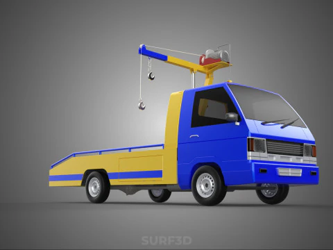 TOWING TOW TRUCK RECOVERY LIFTING CRANE WINCH HOIST BOOM JIB CAR 3D Model