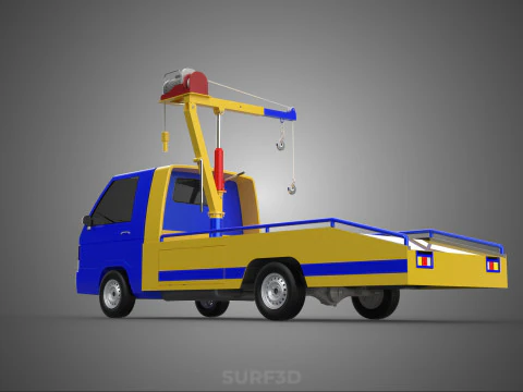 TOWING TOW TRUCK RECOVERY LIFTING CRANE WINCH HOIST BOOM JIB CAR 3D Model