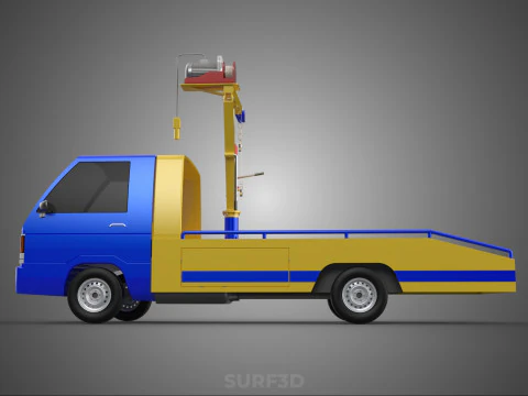 TOWING TOW TRUCK RECOVERY LIFTING CRANE WINCH HOIST BOOM JIB CAR 3D Model