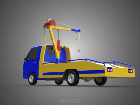 TOWING TOW TRUCK RECOVERY LIFTING CRANE WINCH HOIST BOOM JIB CAR 3D Model