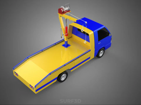TOWING TOW TRUCK RECOVERY LIFTING CRANE WINCH HOIST BOOM JIB CAR 3D Model