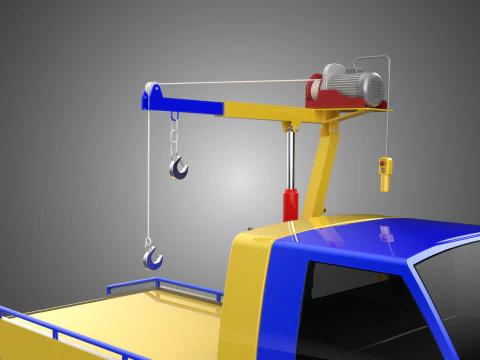 TOWING TOW TRUCK RECOVERY LIFTING CRANE WINCH HOIST BOOM JIB CAR 3D Model