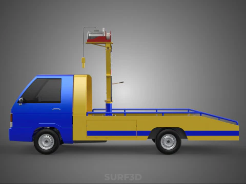 TOWING TOW TRUCK RECOVERY LIFTING CRANE WINCH HOIST BOOM JIB CAR 3D Model