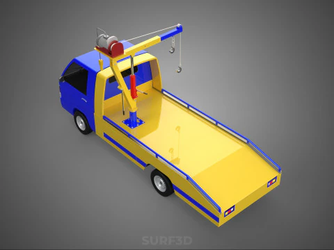 TOWING TOW TRUCK RECOVERY LIFTING CRANE WINCH HOIST BOOM JIB CAR 3D Model