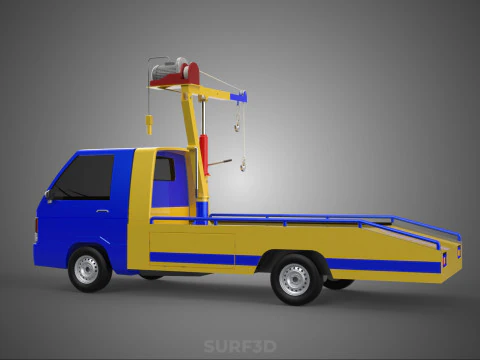 TOWING TOW TRUCK RECOVERY LIFTING CRANE WINCH HOIST BOOM JIB CAR 3D Model