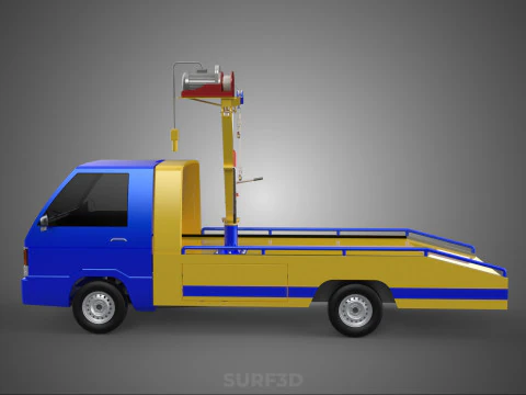 TOWING TOW TRUCK RECOVERY LIFTING CRANE WINCH HOIST BOOM JIB CAR 3D Model