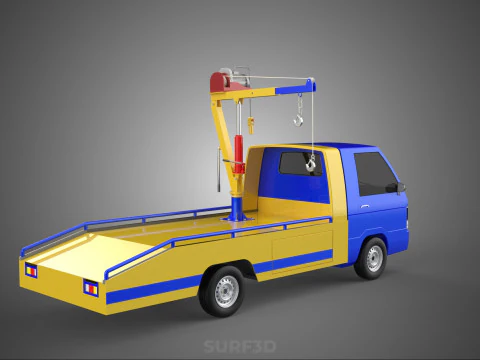 TOWING TOW TRUCK RECOVERY LIFTING CRANE WINCH HOIST BOOM JIB CAR 3D Model