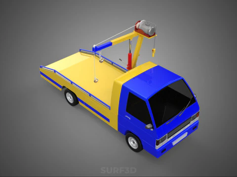 TOWING TOW TRUCK RECOVERY LIFTING CRANE WINCH HOIST BOOM JIB CAR 3D Model