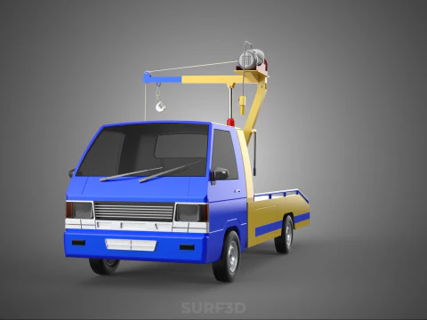 TOWING TOW TRUCK RECOVERY LIFTING CRANE WINCH HOIST BOOM JIB CAR 3D Model