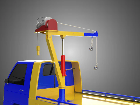 TOWING TOW TRUCK RECOVERY LIFTING CRANE WINCH HOIST BOOM JIB CAR 3D Model