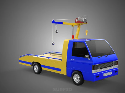 TOWING TOW TRUCK RECOVERY LIFTING CRANE WINCH HOIST BOOM JIB CAR 3D Model