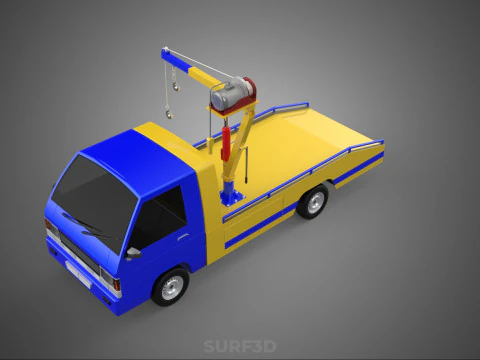 TOWING TOW TRUCK RECOVERY LIFTING CRANE WINCH HOIST BOOM JIB CAR 3D Model