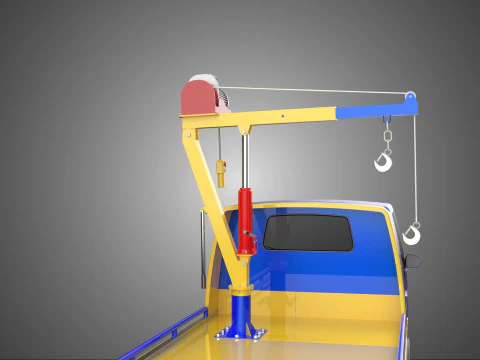 TOWING TOW TRUCK RECOVERY LIFTING CRANE WINCH HOIST BOOM JIB CAR 3D Model