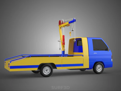 TOWING TOW TRUCK RECOVERY LIFTING CRANE WINCH HOIST BOOM JIB CAR 3D Model