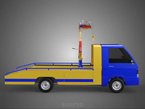 TOWING TOW TRUCK RECOVERY LIFTING CRANE WINCH HOIST BOOM JIB CAR 3D Model