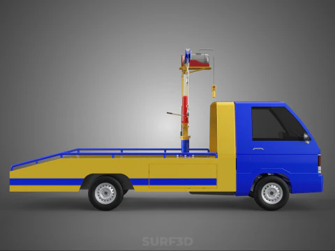 TOWING TOW TRUCK RECOVERY LIFTING CRANE WINCH HOIST BOOM JIB CAR 3D Model