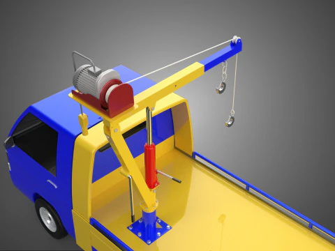 TOWING TOW TRUCK RECOVERY LIFTING CRANE WINCH HOIST BOOM JIB CAR 3D Model