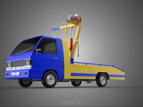TOWING TOW TRUCK RECOVERY LIFTING CRANE WINCH HOIST BOOM JIB CAR 3D Model