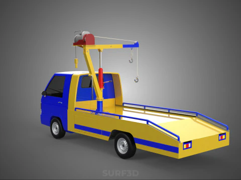 TOWING TOW TRUCK RECOVERY LIFTING CRANE WINCH HOIST BOOM JIB CAR 3D Model