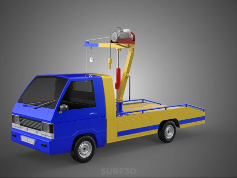 TOWING TOW TRUCK RECOVERY LIFTING CRANE WINCH HOIST BOOM JIB CAR 3D Model
