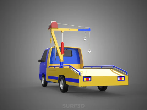 TOWING TOW TRUCK RECOVERY LIFTING CRANE WINCH HOIST BOOM JIB CAR 3D Model