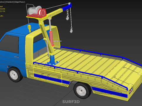 TOWING TOW TRUCK RECOVERY LIFTING CRANE WINCH HOIST BOOM JIB CAR 3D Model