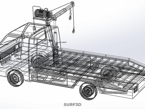 TOWING TOW TRUCK RECOVERY LIFTING CRANE WINCH HOIST BOOM JIB CAR 3Dモデル
