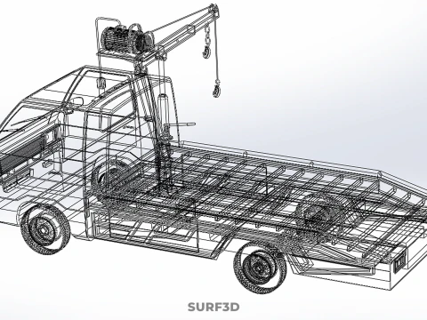 TOWING TOW TRUCK RECOVERY LIFTING CRANE WINCH HOIST BOOM JIB CAR 3D Model