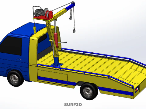 TOWING TOW TRUCK RECOVERY LIFTING CRANE WINCH HOIST BOOM JIB CAR 3D Model