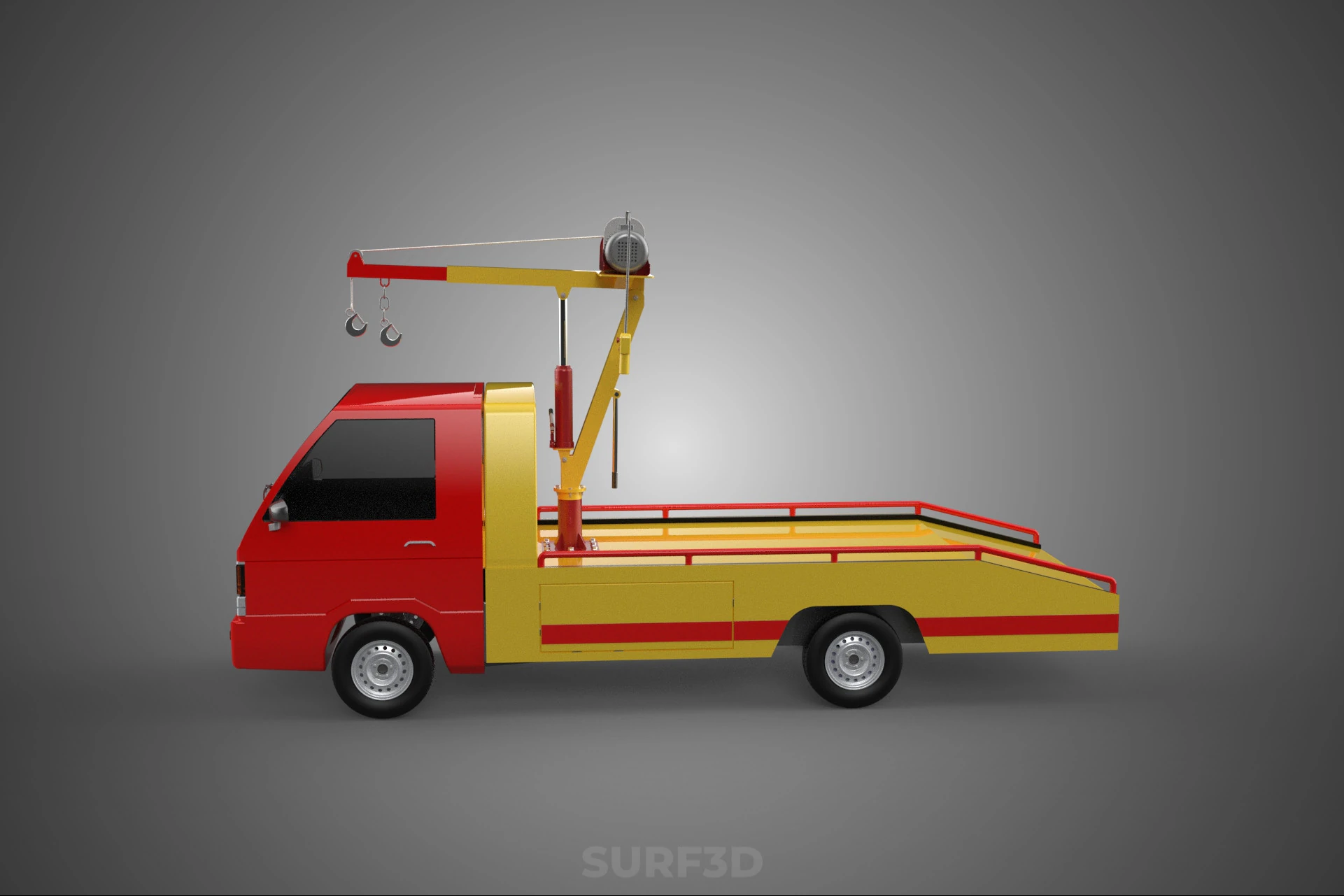 EMERGENCY LIFTING HYDRAULIC CRANE RECOVERY TOWING TOW FIRE TRUCK 3D Model .c4d .max .obj .3ds .fbx .stl .blend 