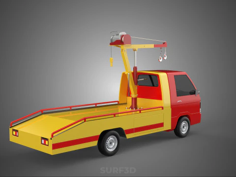 EMERGENCY LIFTING HYDRAULIC CRANE RECOVERY TOWING TOW FIRE TRUCK 3D Model