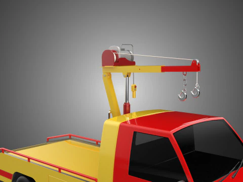 EMERGENCY LIFTING HYDRAULIC CRANE RECOVERY TOWING TOW FIRE TRUCK 3D Model