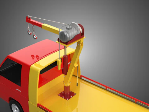 EMERGENCY LIFTING HYDRAULIC CRANE RECOVERY TOWING TOW FIRE TRUCK 3D Model