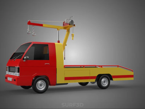 EMERGENCY LIFTING HYDRAULIC CRANE RECOVERY TOWING TOW FIRE TRUCK 3D Model