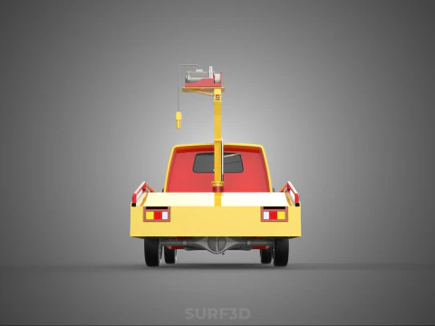 EMERGENCY LIFTING HYDRAULIC CRANE RECOVERY TOWING TOW FIRE TRUCK 3D Model