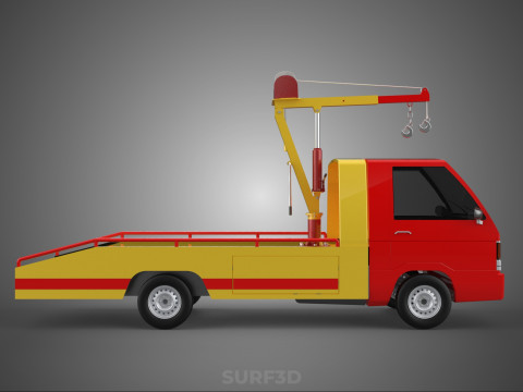 EMERGENCY LIFTING HYDRAULIC CRANE RECOVERY TOWING TOW FIRE TRUCK Modèle 3D